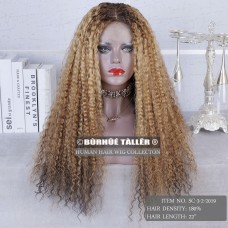 4 Wig Types Optional 2T frosted coloring dark brown with rosewood blonde hair color afro curl human hair wig 